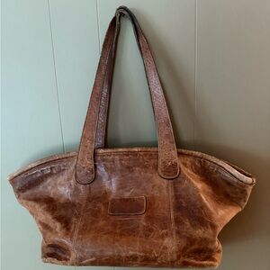 Vintage hand-made Brown Leather Tote Bag from Greece